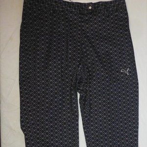 Women Puma Cell Black White Geometric Pattern Golf Pants Size 2 NWT